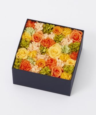 ＜ニコライバーグマン/Nicolai Bergmann＞ 【伊勢丹オンラインストア限定】プリザーブドフラワーボックス(オレンジ) M 【三越・伊勢丹/公式】