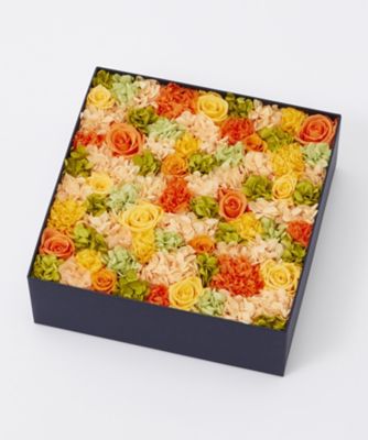 ＜ニコライバーグマン/Nicolai Bergmann＞ 【伊勢丹オンラインストア限定】プリザーブドフラワーボックス(オレンジ) L 【三越・伊勢丹/公式】