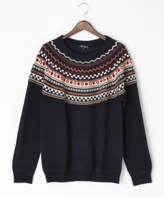 【SALE（伊勢丹）】＜ミュゼ ジョワイユ/MUSEE JOYEUX＞ 【S】【紳士大きいサイズ】セーター(M44750-K) ネイビー 【三越・伊勢丹/公式】