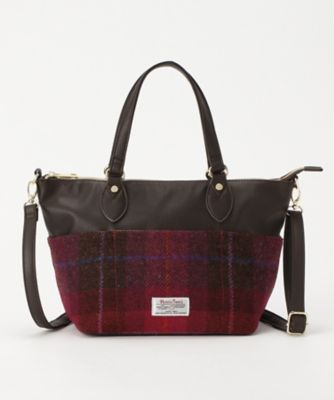 ＜ハリスツィード＞ 2WAY手提げバッグ(HA11126) ピンク 【三越・伊勢丹/公式】