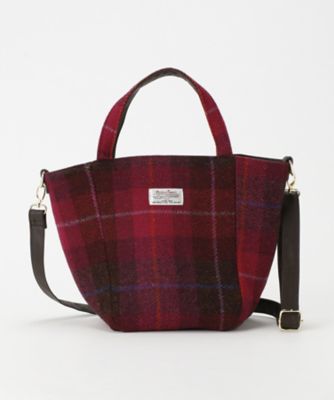 ＜ハリスツィード＞ ポシェット付トートバッグ(HA9261) ピンク 【三越・伊勢丹/公式】