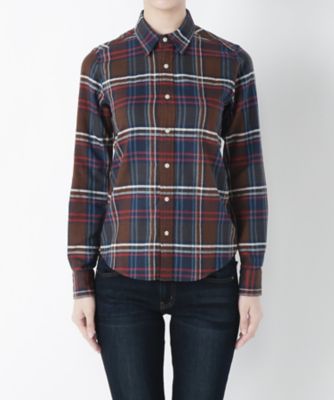 【SALE（伊勢丹）】＜レディ フォア ザ ウィークエンド/Ready for the Weekend＞ スリムチェックシャツ(367588S) 21ブラウン 【三越・伊勢丹/公式】