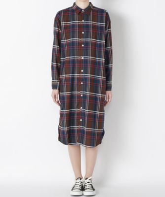 【SALE（伊勢丹）】＜レディ フォア ザ ウィークエンド/Ready for the Weekend＞ ドロップチェックシャツワンピース(367588P) 21ブラウン 【三越・伊勢丹/公式】