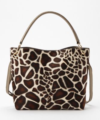 【SALE（伊勢丹）】 &starf;<ビアンコ>フェイクファーポーチ付ショルダーバッグ(84017) ジラフ 【三越・伊勢丹/公式】