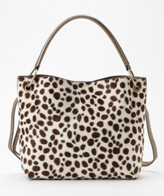 【SALE（伊勢丹）】 &starf;<ビアンコ>フェイクファーポーチ付ショルダーバッグ(84017) ダルメシアン 【三越・伊勢丹/公式】