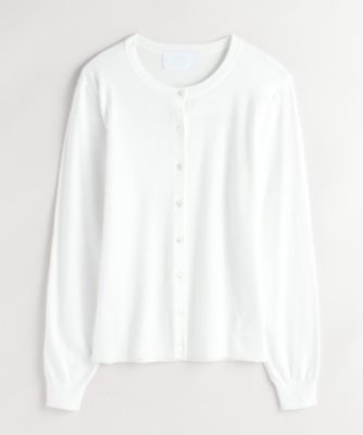 【SALE（伊勢丹）】＜BPQC/ビーピーキューシー＞ ピマコットン ラウンドネックカーディガン ホワイト 【三越・伊勢丹/公式】