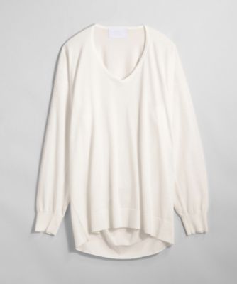 【SALE（伊勢丹）】＜BPQC/ビーピーキューシー＞ ピマコットン Vネックセーター(リラックスシルエット) ホワイト 【三越・伊勢丹/公式】