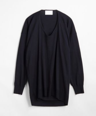 【SALE（伊勢丹）】＜BPQC/ビーピーキューシー＞ ピマコットン Vネックセーター(リラックスシルエット) ネイビー 【三越・伊勢丹/公式】