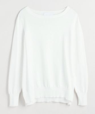【SALE（伊勢丹）】＜BPQC/ビーピーキューシー＞ ガスコットン ラウンドネックセーター(リラックスシルエット) ホワイト 【三越・伊勢丹/公式】