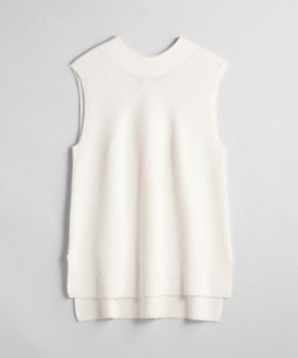 【SALE（伊勢丹）】＜BPQC/ビーピーキューシー＞ 綿ナイロン ミドルゲージセーター(ベスト/ノースリーブ) ホワイト 【三越・伊勢丹/公式】