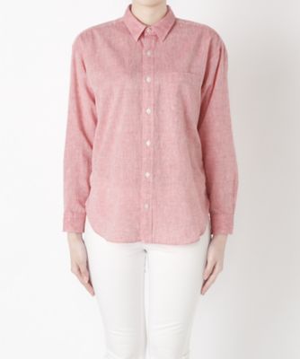 【SALE（伊勢丹）】＜レディ フォア ザ ウィークエンド/Ready for the Weekend＞ 麻混オーバーサイズシャツ(1701-01) レッド 【三越・伊勢丹/公式】