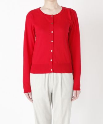 【SALE（伊勢丹）】＜レディ フォア ザ ウィークエンド/Ready for the Weekend＞ コンパクトレースカーディガン丸首(SW71701) レッドxレッド 【三越・伊勢丹/公式】