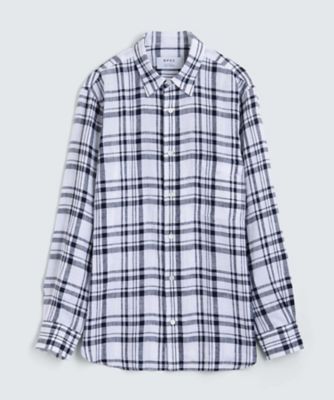 【SALE（三越）】＜BPQC/ビーピーキューシー＞ リネン チェックカジュアルシャツ(BP71MIF0409) ネイビー 【三越・伊勢丹/公式】