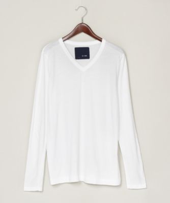 【SALE（三越）】＜ヴィルーム ネイビー/V::room_NAVY＞ 【S】長袖VネックTシャツ(3-352318*T) ホワイト 【三越・伊勢丹/公式】