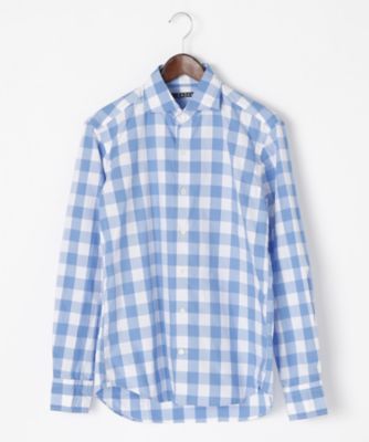 【SALE（三越）】＜エアディム＞ 【S】ギンガムシャツ(62-EADEM-E-SHE03-SH) サックス 【三越・伊勢丹/公式】