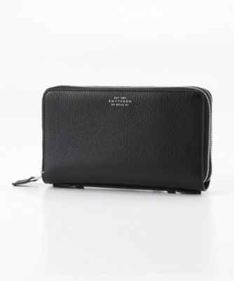 ＜スマイソン＞ BURLINGTON/ダブルジップトラベルウォレット ブラック 【三越・伊勢丹/公式】