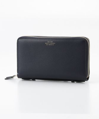 ＜スマイソン＞ BURLINGTON/ダブルジップトラベルウォレット ネイビー 【三越・伊勢丹/公式】