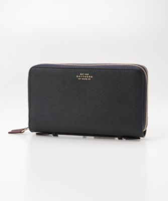 ＜スマイソン＞ PANAMA/ダブルジップウォレット ネイビー 【三越・伊勢丹/公式】