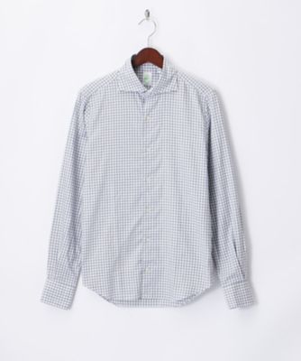 ＜フィナモレ/Finamore＞ カッタウェイギンガムシャツ(72/GENOVA/SIMONE/044333) 01・ライトグレー 【三越・伊勢丹/公式】