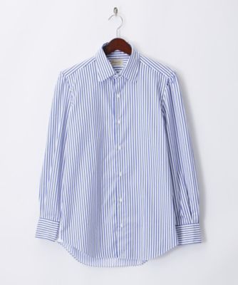 ＜フィナモレ/Finamore＞ ラウンドロンドンストライプシャツ(72/JAMES/BRUNO/044330) 03・ネイビー 【三越・伊勢丹/公式】