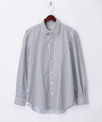 ＜フィナモレ/Finamore＞ ラウンドロンドンストライプシャツ(72/JAMES/BRUNO/044330) 01・ブラック 【三越・伊勢丹/公式】