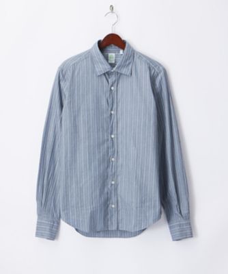 ＜フィナモレ/Finamore＞ セミワイドマルチストライプシャツ(72/ORLEANSVITTORIO/081261) 02・グレー 【三越・伊勢丹/公式】