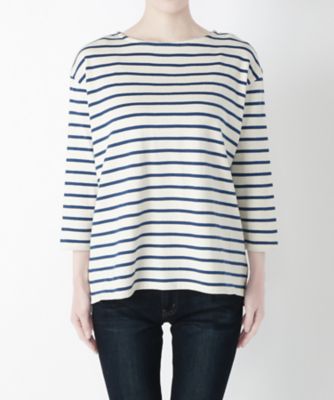 【SALE（三越）】＜ROUTINE FOR beautiful people/ルーティーン フォー ビューティフル ピープル＞ ボートネック ボーダーTシャツ(3635310001) ecru/blue 【三越・伊勢丹/公式】
