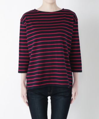 【SALE（三越）】＜ROUTINE FOR beautiful people/ルーティーン フォー ビューティフル ピープル＞ ボートネック ボーダーTシャツ(3635310001) navy/pink 【三越・伊勢丹/公式】