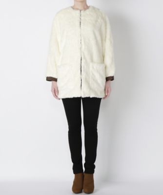 【SALE（三越）】＜NEEDLE DESIGN/ニードルデザイン＞ フェイクファーコート(ND1620219) ホワイト 【三越・伊勢丹/公式】