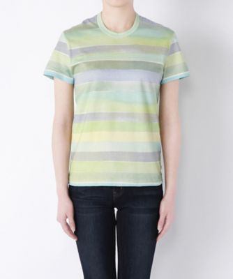 【SALE（伊勢丹）】＜nippoppin＞ アートTシャツ 角田純 半袖ボーダーTシャツ(TJ6F-AG02) BLUExMULTI 【三越・伊勢丹/公式】