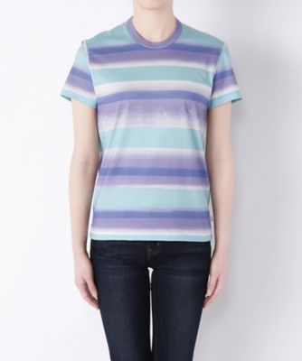 【SALE（伊勢丹）】＜nippoppin＞ アートTシャツ 角田純 半袖ボーダーTシャツ(TJ6F-AG02) LTBLUExLTBLUE 【三越・伊勢丹/公式】