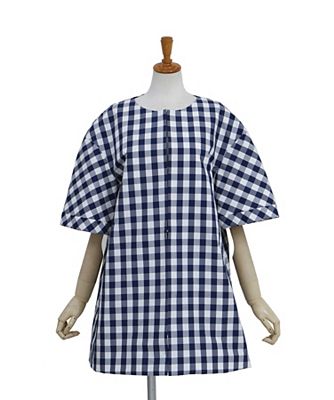 【SALE（三越）】＜KEITAMARUYAMA＞ギンガムシャンタンコート（S05-0073） ネイビー