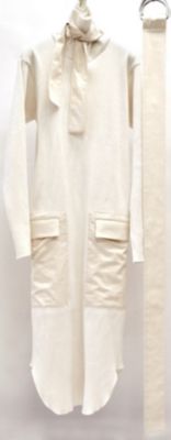 ＜POSTELEGANT＞ COTTON WOVEN RIB HIGHNECK DRESS(No.0014(OP17A0001)) ホワイト 【三越・伊勢丹/公式】