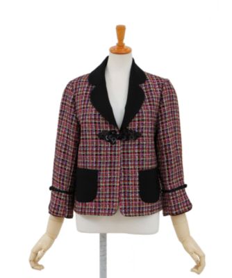 【SALE（三越）】＜KEITAMARUYAMA/ケイタマルヤマ＞ ラメチェックツイードジャケット 100043 レッド 【三越・伊勢丹/公式】