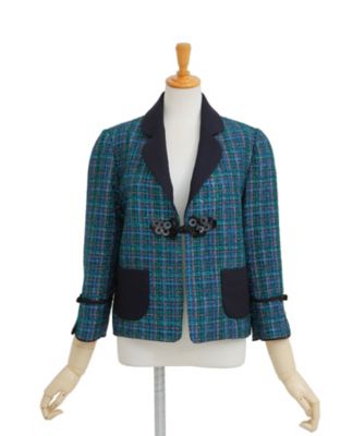 【SALE（三越）】＜KEITAMARUYAMA/ケイタマルヤマ＞ ラメチェックツイードジャケット 100043 グリーン 【三越・伊勢丹/公式】