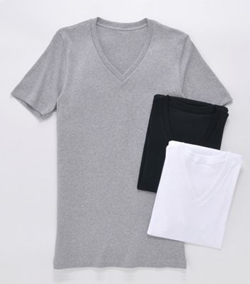 ＜デュークマディソン/DUKE MADISON＞ リブ・V首シャツ(DD1615) NG・グレー 【三越・伊勢丹/公式】