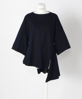 ＜エンフォルド/ENFOLD＞ ミラノリブケープTシャツ(300AS280-2150) D/NVY 【三越・伊勢丹/公式】