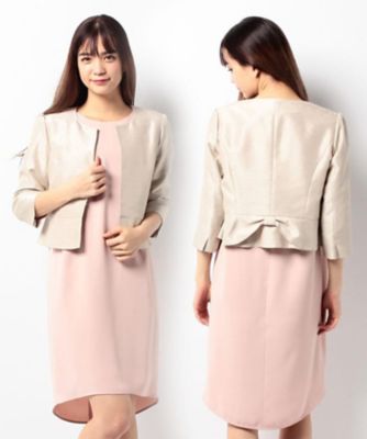 ＜ローズティアラ＞ ドレスの羽織りに最適&star;シャンタンボレロジャケット ベージュ 【三越・伊勢丹/公式】