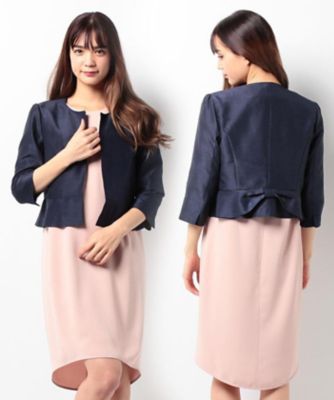 ＜ローズティアラ＞ ドレスの羽織りに最適&star;シャンタンボレロジャケット ネービーブルー 【三越・伊勢丹/公式】