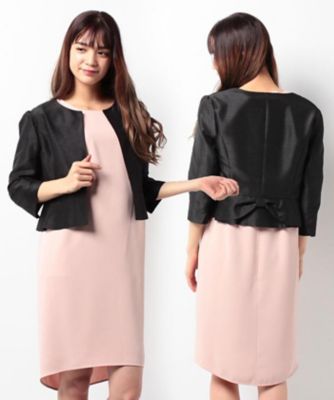 ＜ローズティアラ＞ ドレスの羽織りに最適&star;シャンタンボレロジャケット クロ 【三越・伊勢丹/公式】