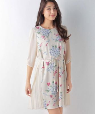 【SALE（三越）】＜ローズティアラL＞ 大きいサイズ サイドプリーツベリーフラワープリントチュニック ベージュ 【三越・伊勢丹/公式】