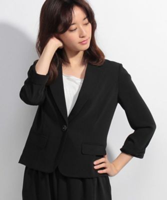 ＜ローズティアラ＞ 【セットアップ対応商品】ダブルクロステーラードジャケット クロ 【三越・伊勢丹/公式】