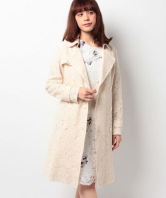 【SALE（三越）】＜ローズティアラ＞ ラッセルレースロングトレンチコート ベージュ 【三越・伊勢丹/公式】