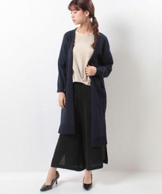 【SALE（三越）】＜ローズティアラ＞ ロングニットカーディガン ネービーブルー 【三越・伊勢丹/公式】
