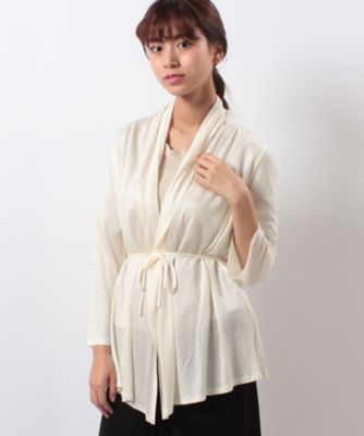 【SALE（三越）】＜ローズティアラ＞ テンセルハイゲージニット着流しカーディガン シロ 【三越・伊勢丹/公式】