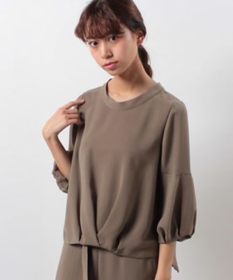 ＜ローズティアラ＞ 【セットアップ対応商品】ラウンドハイネックブラウス ミドリ 【三越・伊勢丹/公式】