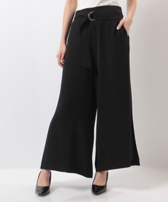 ＜ローズティアラ＞ 【セットアップ対応商品】ウエストベルト付きワイドパンツ クロ 【三越・伊勢丹/公式】