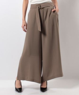 ＜ローズティアラL＞ 大きいサイズ ウエストベルト付きワイドパンツ ミドリ 【三越・伊勢丹/公式】