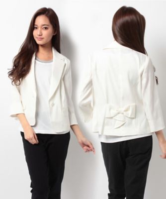 【SALE（三越）】＜ローズティアラ＞ 麻混テーラードジャケット シロ 【三越・伊勢丹/公式】