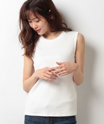 【SALE（三越）】＜ローズティアラL＞ 大きいサイズ ノースリーブスムースカットソー シロ 【三越・伊勢丹/公式】